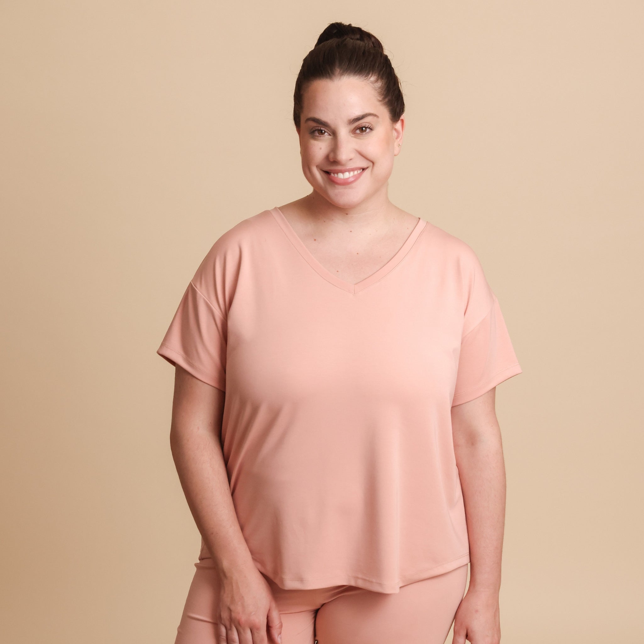 Breezy Short Sleeve Pajama Tee - The Knit V-Neck