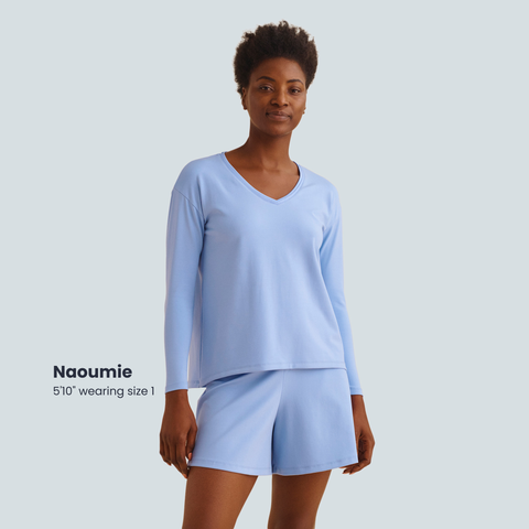 Floaty Long Sleeve Pajama Tee - The Woven V-Neck