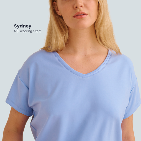 Breezy Short Sleeve Pajama Tee - The Woven V-Neck