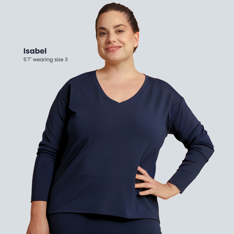 Floaty Long Sleeve Pajama Tee - The Knit V-Neck