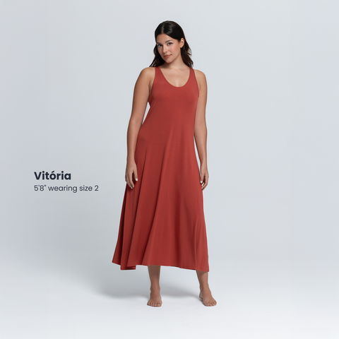 Flowy Racer Long Dress