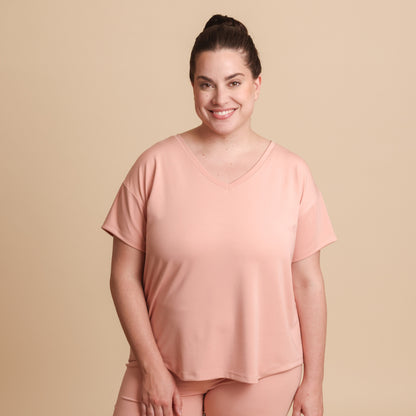 Breezy Short Sleeve Pajama Tee - The Knit V-Neck