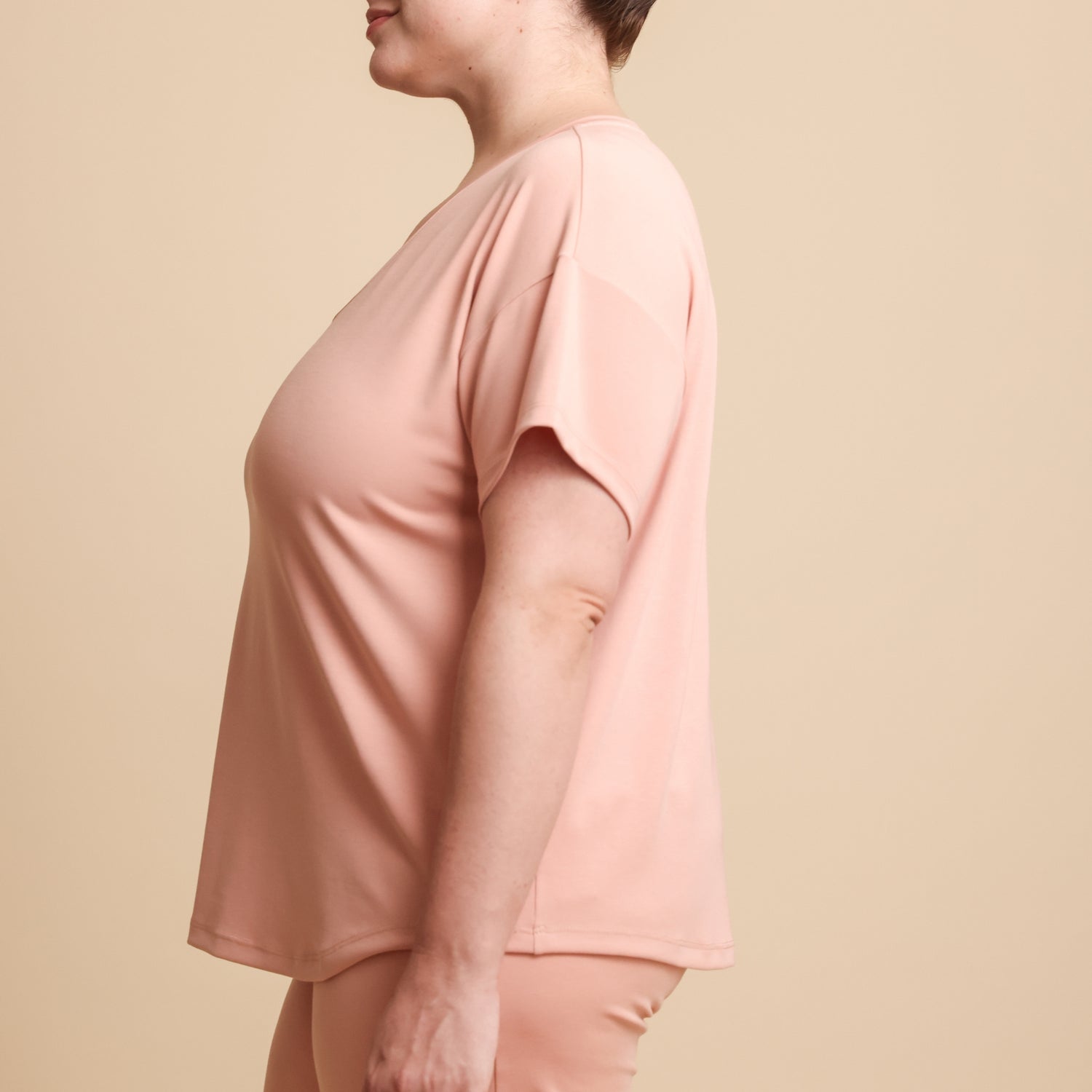Breezy Short Sleeve Pajama Tee - The Knit V-Neck