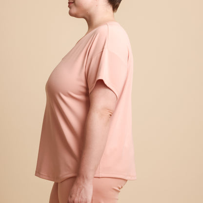 Breezy Short Sleeve Pajama Tee - The Knit V-Neck