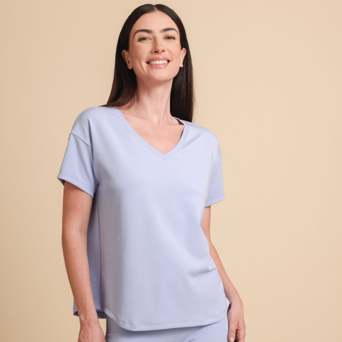 Breezy Short Sleeve Pajama Tee - The Knit V-Neck