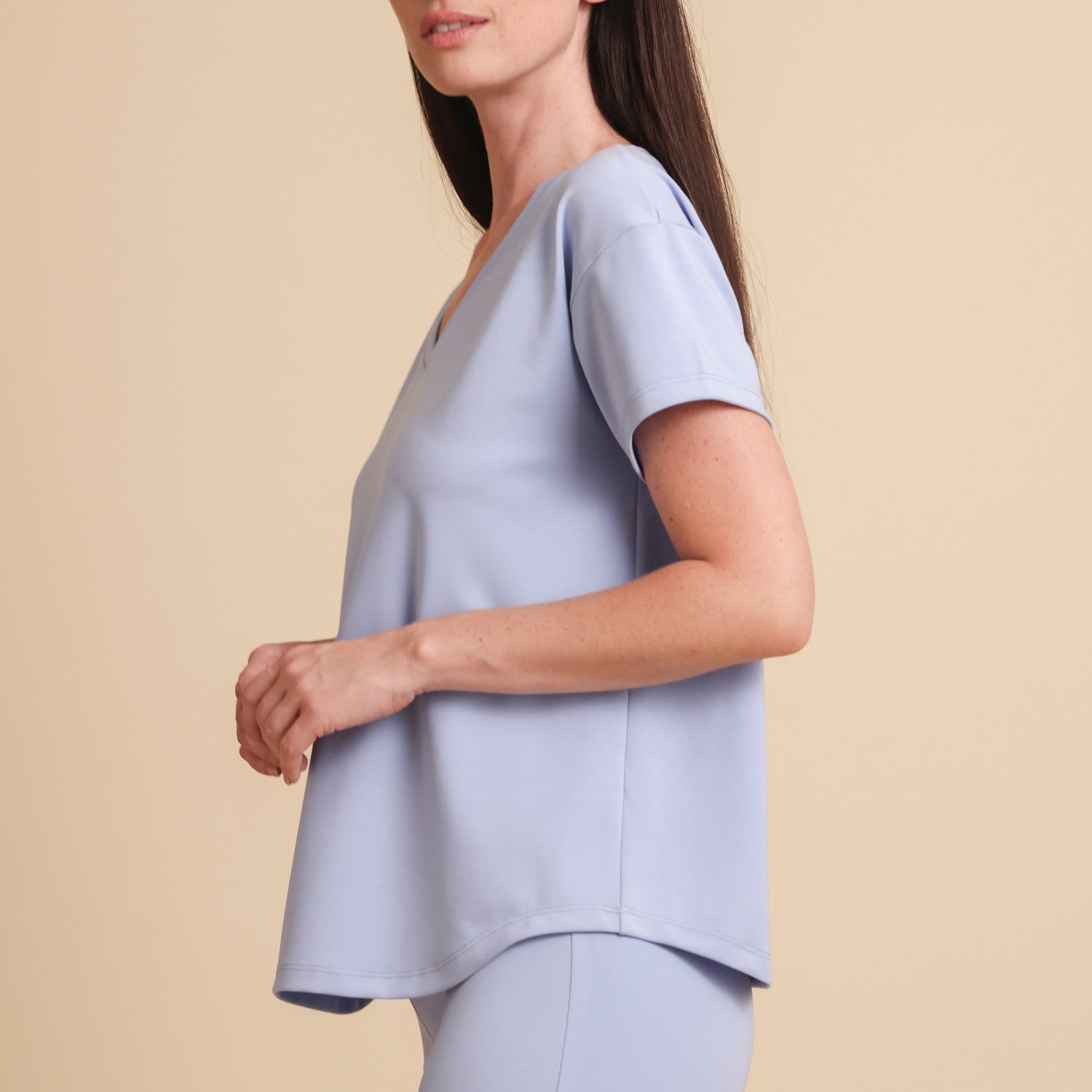Breezy Short Sleeve Pajama Tee - The Knit V-Neck