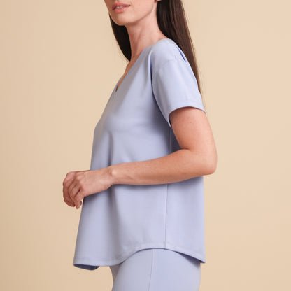 Breezy Short Sleeve Pajama Tee - The Knit V-Neck