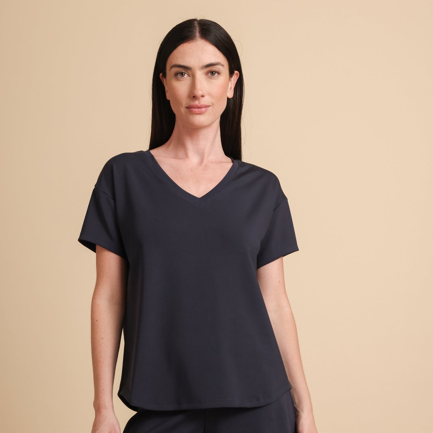 Breezy Short Sleeve Pajama Tee - The Knit V-Neck