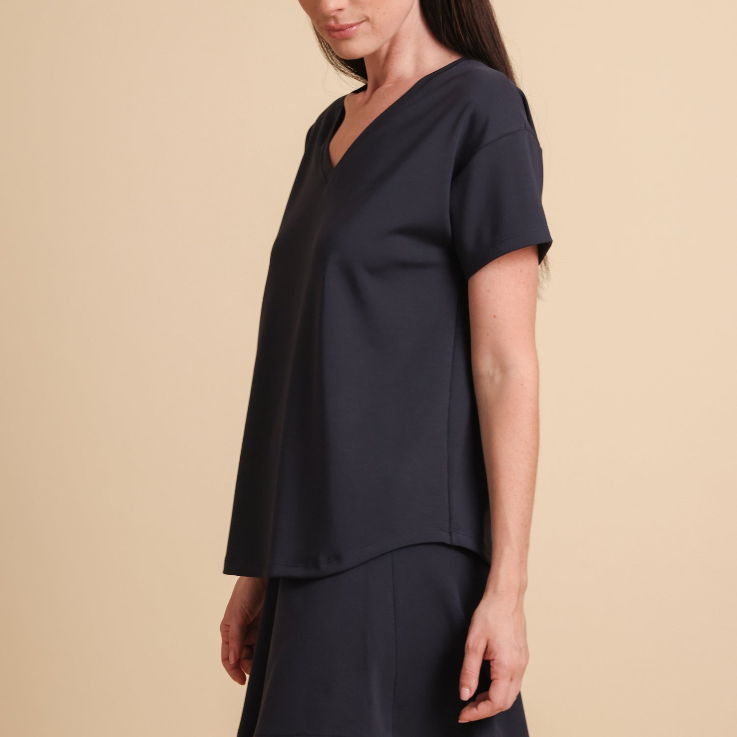 Breezy Short Sleeve Pajama Tee - The Knit V-Neck